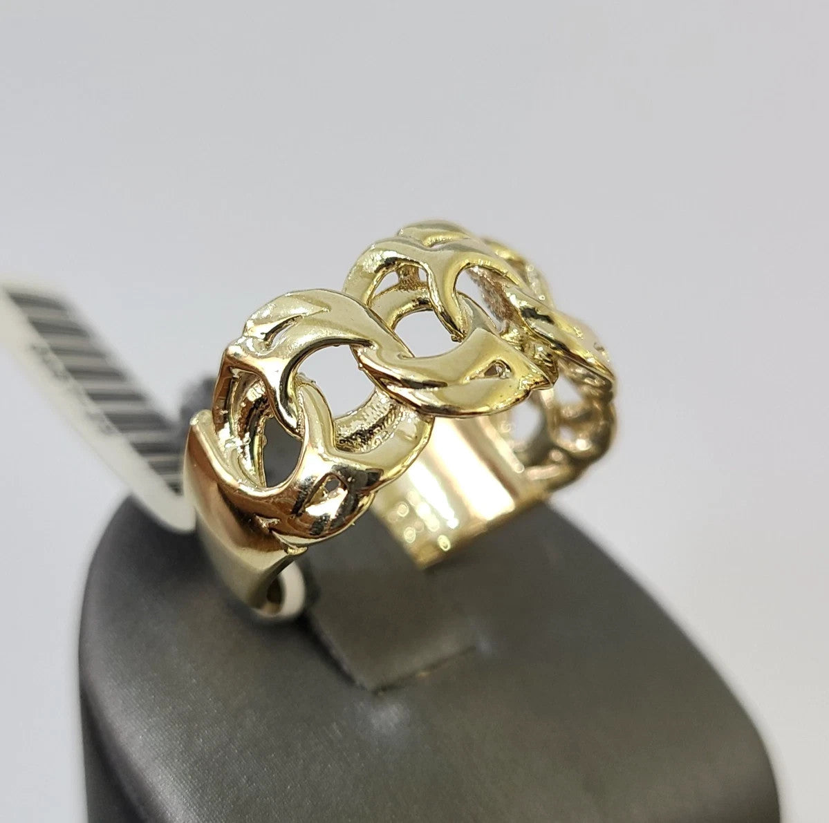 Real 10k Cuban Curb Ring Yellow Gold Women Men Genuine 10Kt