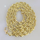 10k Rope Chain Necklace 6mm Solid link Diamond Cut 26" Men Women Yellow Gold