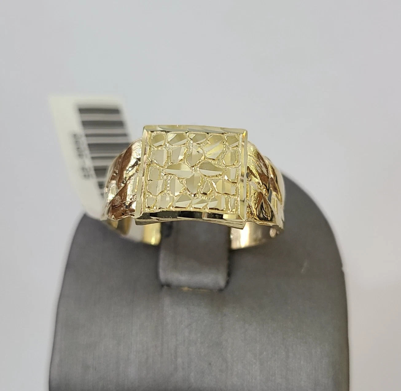 10k Nugget Ring Cuban Yellow Gold Women Men Real Genuine 10Kt
