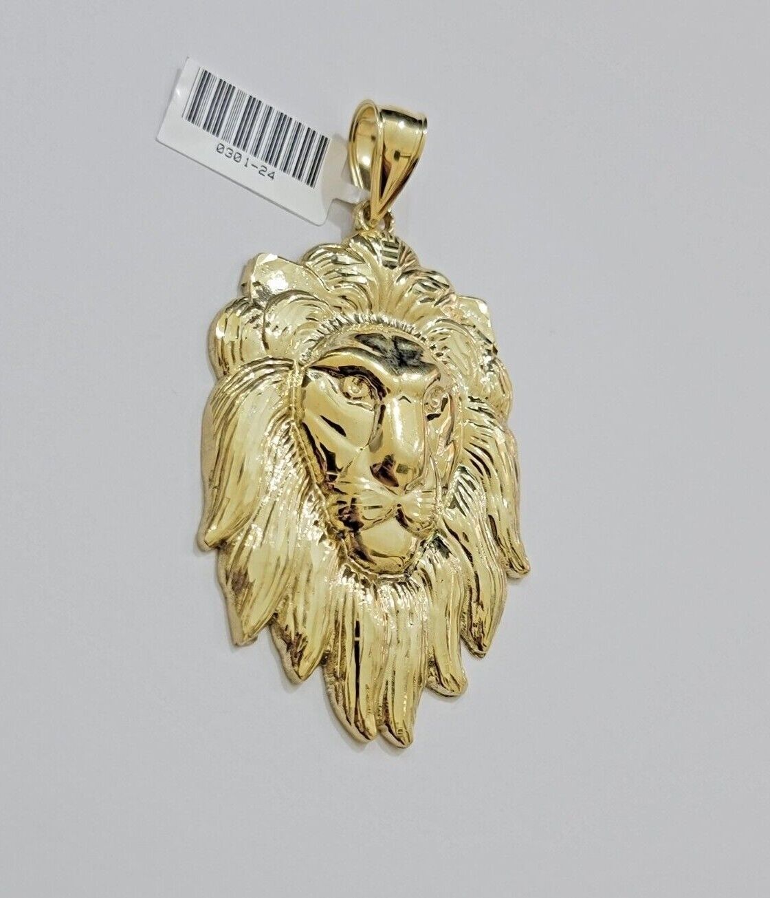 10kt Real Gold Box Byzantine Necklace Lion Charm Pendant SET Chain 6mm 26 Inches