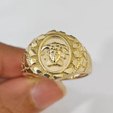 10k Medusa Head Ring Yellow Gold Men Women Real Genuine