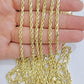 REAL 14k Gold Rope Chain Necklace Nugget Cross Charm Pendant SET 3mm 18 -26 Inch