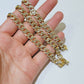 10k Gold Monaco Chain Necklace 7mm 18" Two-tone Diamond Cut REAL 10kt Gold SALE