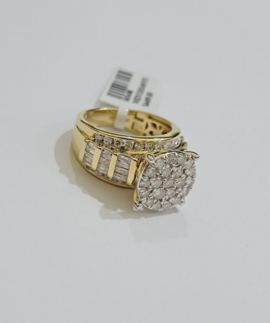 Real 10kt Yellow Gold 2CT Diamond Ring Women Band Natural Genuine Wedding SALE