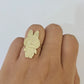 10k Cartoon Monster Ring Yellow Gold Men Women Real Genuine