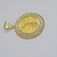 Mexican Centenario Coin 1947 Charm Pendant Replica 50 Pesos With Bezel 10kt Gold