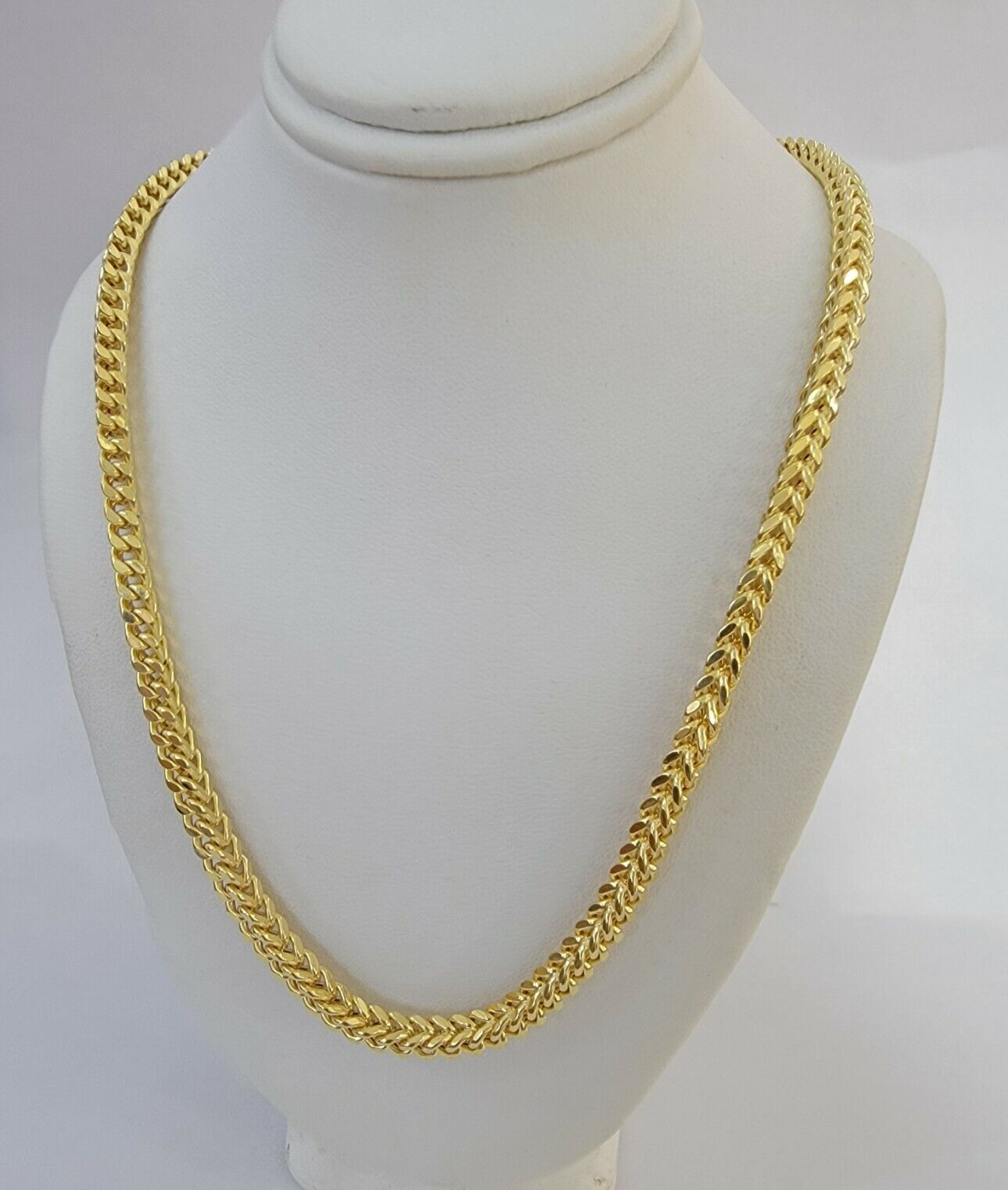 Real 14k Yellow Gold Franco Necklace Box Chain 22-26 Inch 3.5mm 14KT Mens SALE