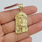 14k Yellow Gold Pendant Jesus Head Charm 14kt Yellow Gold For Men Different Size