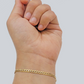 Solid 14kt Yellow Gold Cuban Curb Two-Tone Bracelet 3mm 7.5'' Inch Real 14k SALE