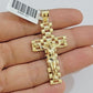 10k Gold Milano Rope Chain Jesus Cross Charm Pendant Set 18-24'' Inches Necklace