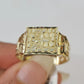 10k Nugget Ring Cuban Yellow Gold Women Men Real Genuine 10Kt