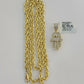 10k Gold Rope Chain necklace Hamsa Diamond Pendant Hamza Charm Necklace REAL