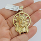 Real 10K Yellow Gold Jesus Pendant Mens Star Head Charm 1.5 Inch For Chains SALE