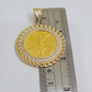 Mexican Centenario Coin 1947 Charm Pendant Replica 50 Pesos With Bezel 10kt Gold