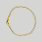 Solid 14kt Yellow Gold Cuban Curb Two-Tone Bracelet 3mm 7.5'' Inch Real 14k SALE