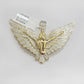 Real Gold Diamond Angel Wing Charm Pendant 10k yellow Gold 1.17 CT Mens 1.5 Inch