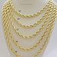 REAL 14k Gold Rope Chain Necklace 5mm 18-26Inch Diamond Cut Men 14KT Yellow GOLD