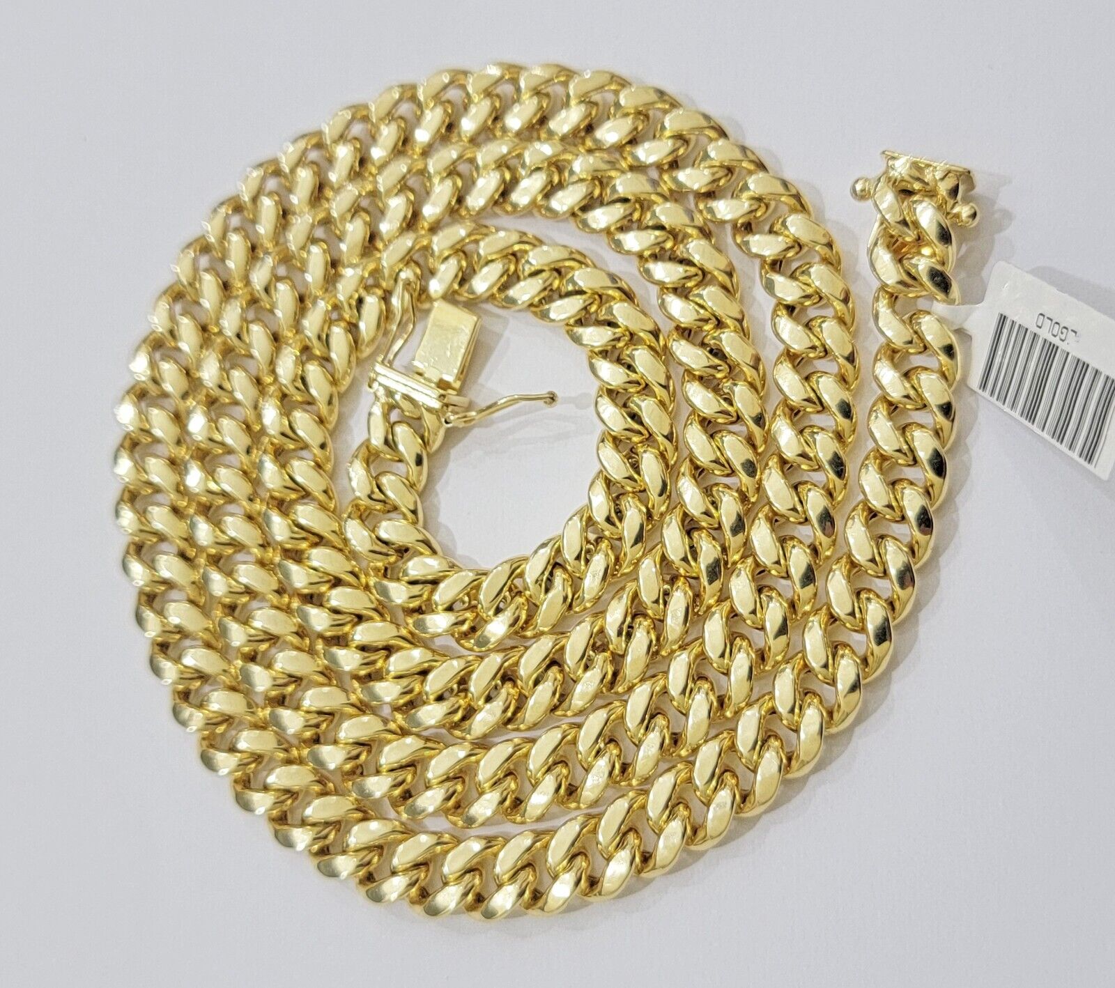 Mens 14k Gold Chain 8mm Miami cuban Link 18 - 30 Inch REAL 14KT Yelllow Gold