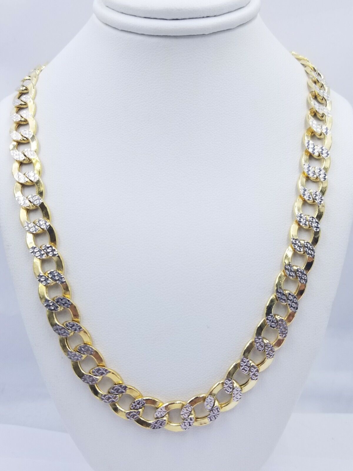 12MM Real Gold Mens Necklace Cuban Link 20-30" Diamond Cut 10k Yellow Gold Chain