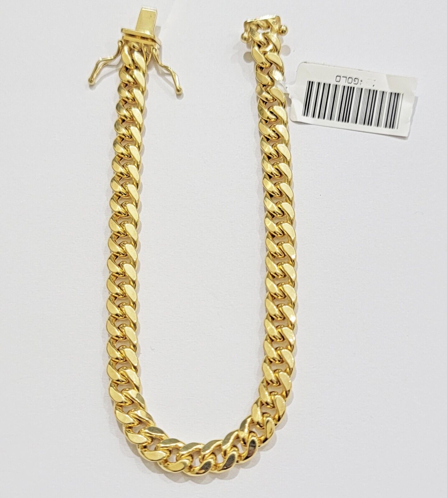 REAL 14k Gold Bracelet Miami Cuban Link 6mm 9 Inch For Mens, Box clasp , 10KT