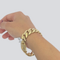 10k Yellow Gold Monaco Style Bracelet 7.5 Inches 13mm Real 10kt CZ Lock For SALE