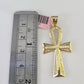 Real 14k Gold Chain Ankh Cross Pendant Set 14kt Miami Cuban Link Chain 5mm Charm