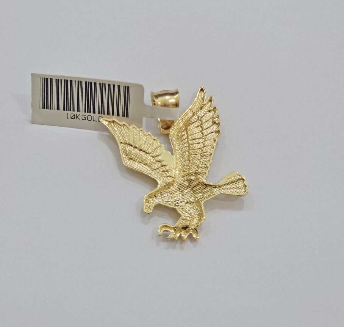 10k Yellow Gold Rope Chain Eagle Charm Pendant Set 18