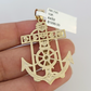 10k Yellow Gold Charm Jesus Anchor Pendant Real 10 KT Jesus crucifix