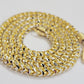 Real 10k Gold Solid Palm Chain Necklace Diamond Cut 5mm 18" Choker , 10kt Mens