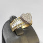 10k Heart Ring Yellow Gold Men Women Real Genuine
