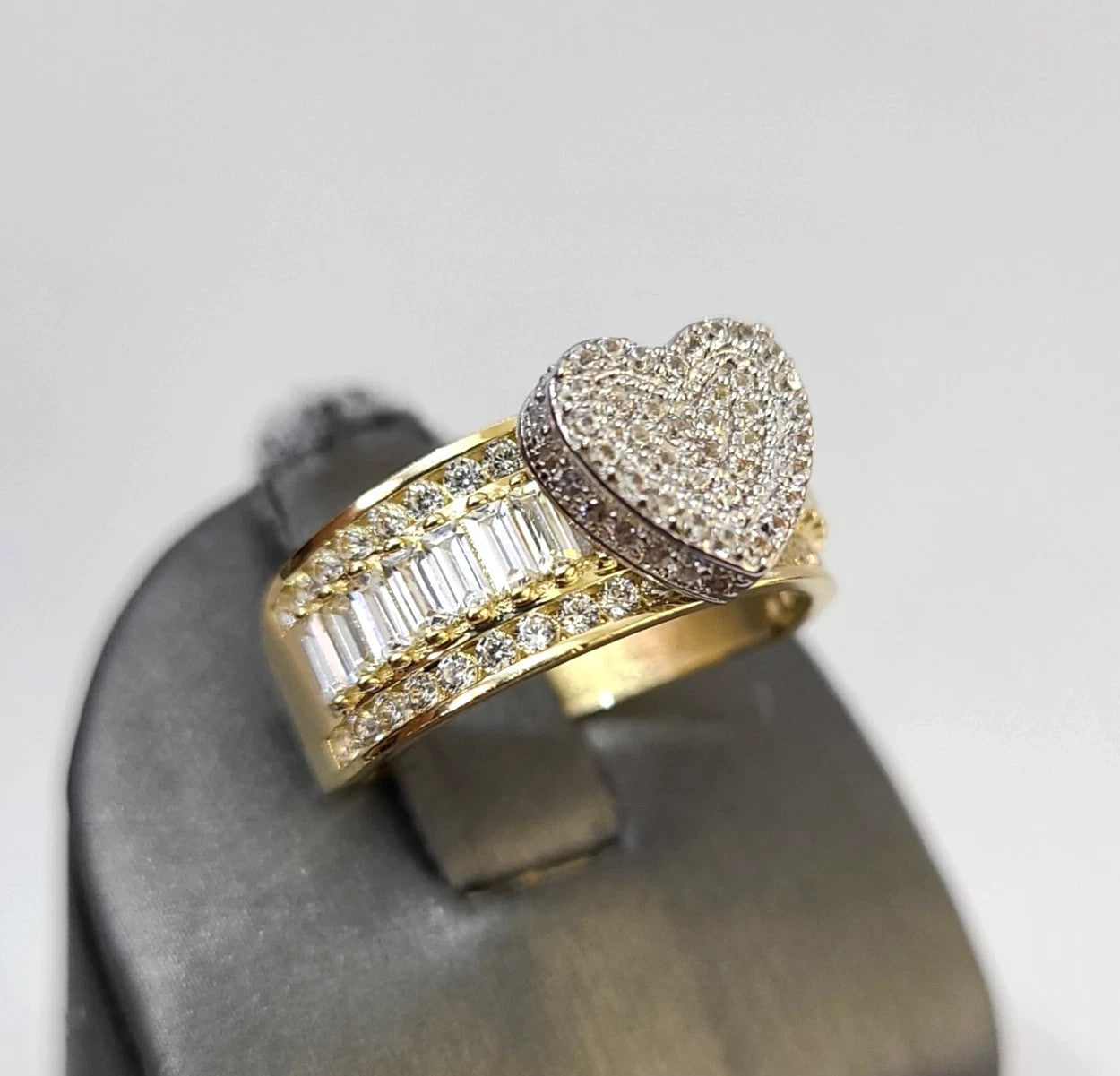 10k Heart Ring Yellow Gold Men Women Real Genuine