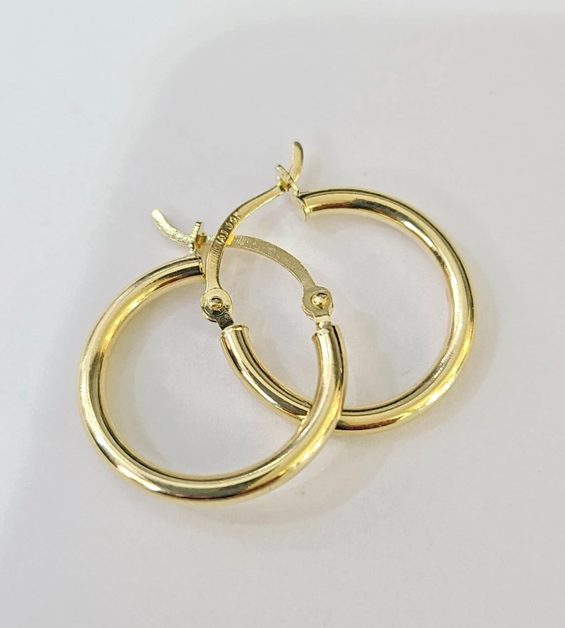 Real 10k Hoop Earrings Yellow Gold Real Men Women