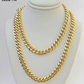 Real 14k Gold Chain Necklace 7mm  22 Inch Solid Miami Cuban Link  Men 14kt Chain