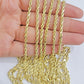 14k Gold Rope Chain Necklace 18"-26 Inches 3mm Diamond Cuts Men Women Real SOLID