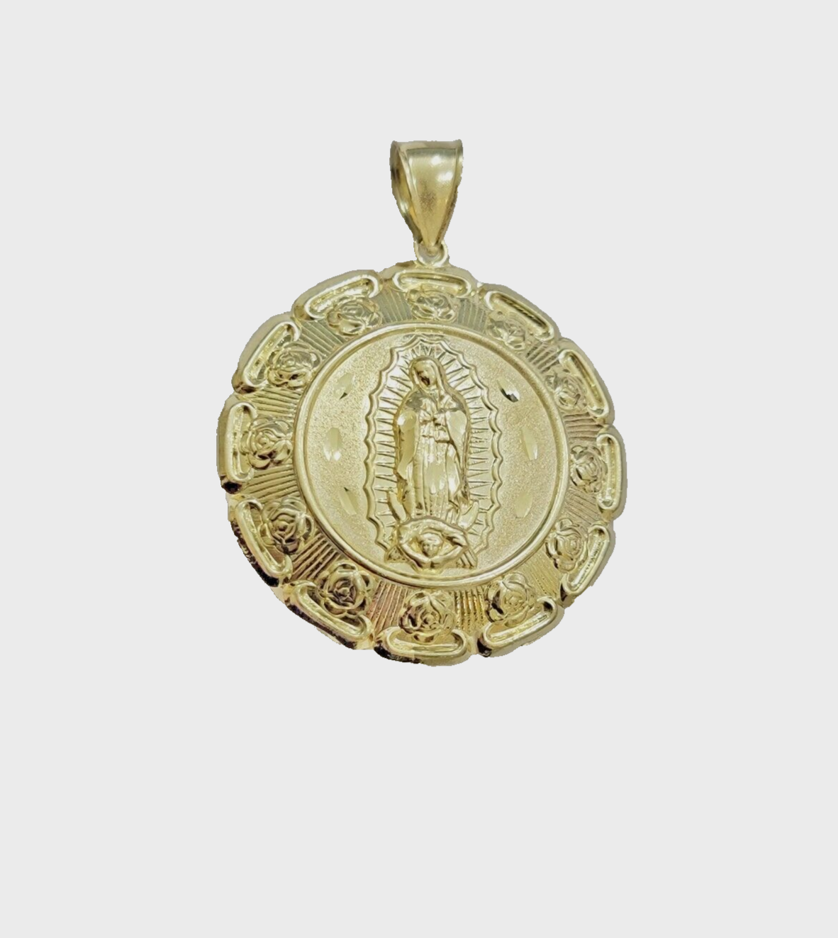 Real 10k Jesus Virgin Mary Charm Pendant Yellow Gold For 10kt Chain Necklace New