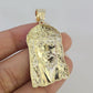 10k Gold Chain Necklace Jesus Head Pendant Set Cuban Curb 5mm 20"-28" Charm