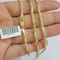 Real 10k Yellow Gold Milano Rope Chain Necklace 18"-24"Inches 3mm 10kt Men Women