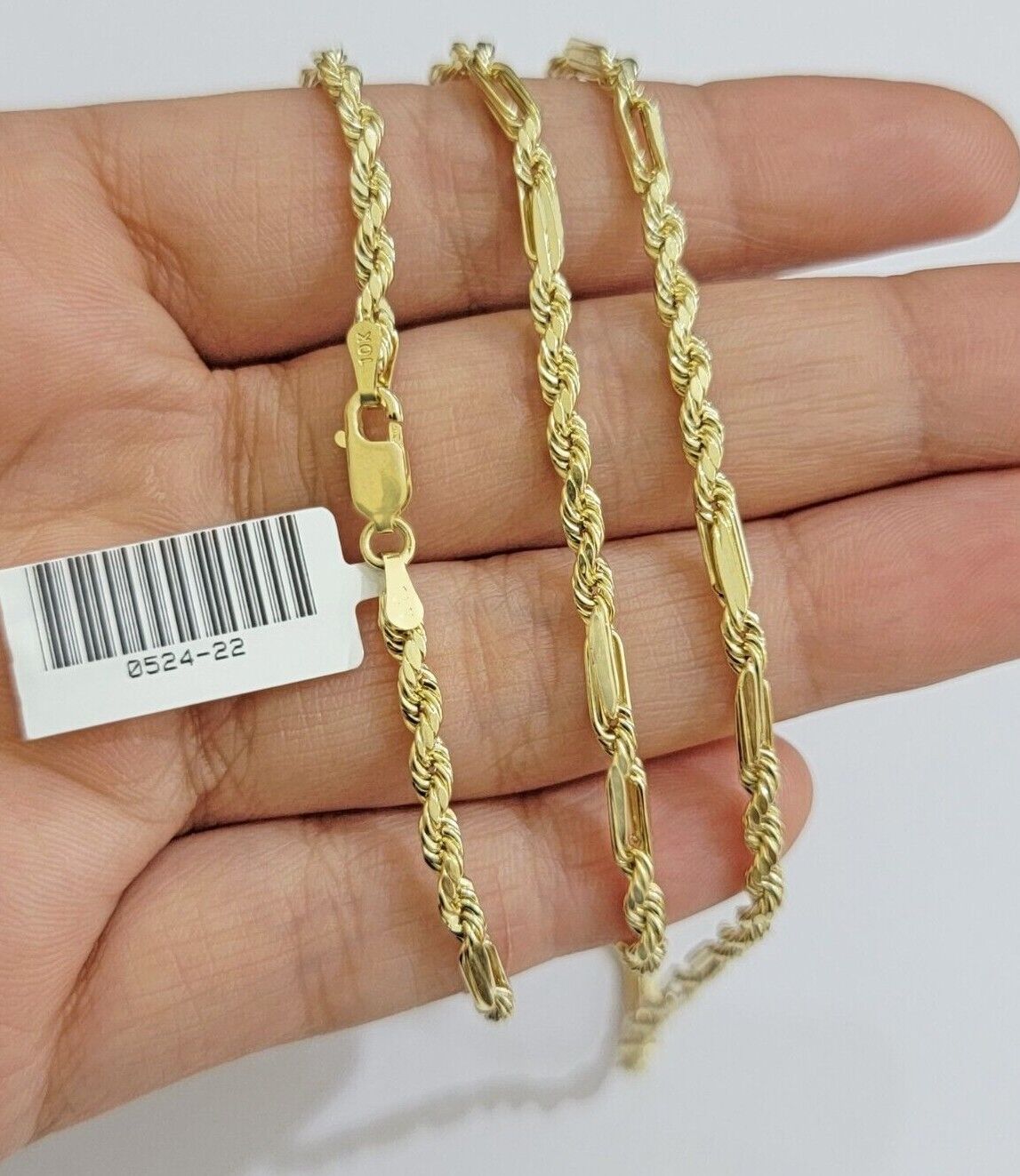 Real 10k Yellow Gold Milano Rope Chain Necklace 18"-24"Inches 3mm 10kt Men Women