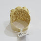 SOLID 10k Yellow Gold Nugget Ring Casual Men's Band Square New Style REAL SALE