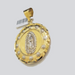 Real 10k Yellow Gold Jesus Virgin Mary Charm Pendant Two-Tone For 10kt Chain NEW