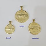 10k Aztec Calendar Charm Pendant Men Women 10kt Real Yellow Gold