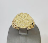 14k Nugget Ring Round Yellow Gold Women Men Real Genuine 14KT