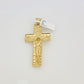 10kt Yellow Gold Franco Chain Necklace Nugget Cross Charm Pendant 5mm 20-26 Inch