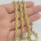 Real Solid Gold 14k Rope Chain Necklace 6mm 20-26" Inch Yellow Diamond Cut SALE