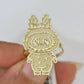 10k Cartoon Monster Ring Yellow Gold Men Women Real Genuine