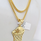 10k Gold Franco Chain Basket Ball Charm Pendant 2.5mm 18-24 Inches Necklace