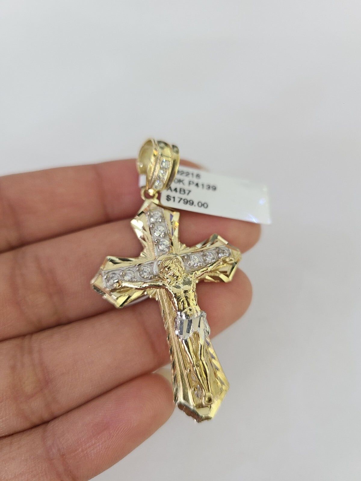 10k Jesus Crucifix Cross Charm Pendant REAL 10Kt Yellow Gold Genuine Religious