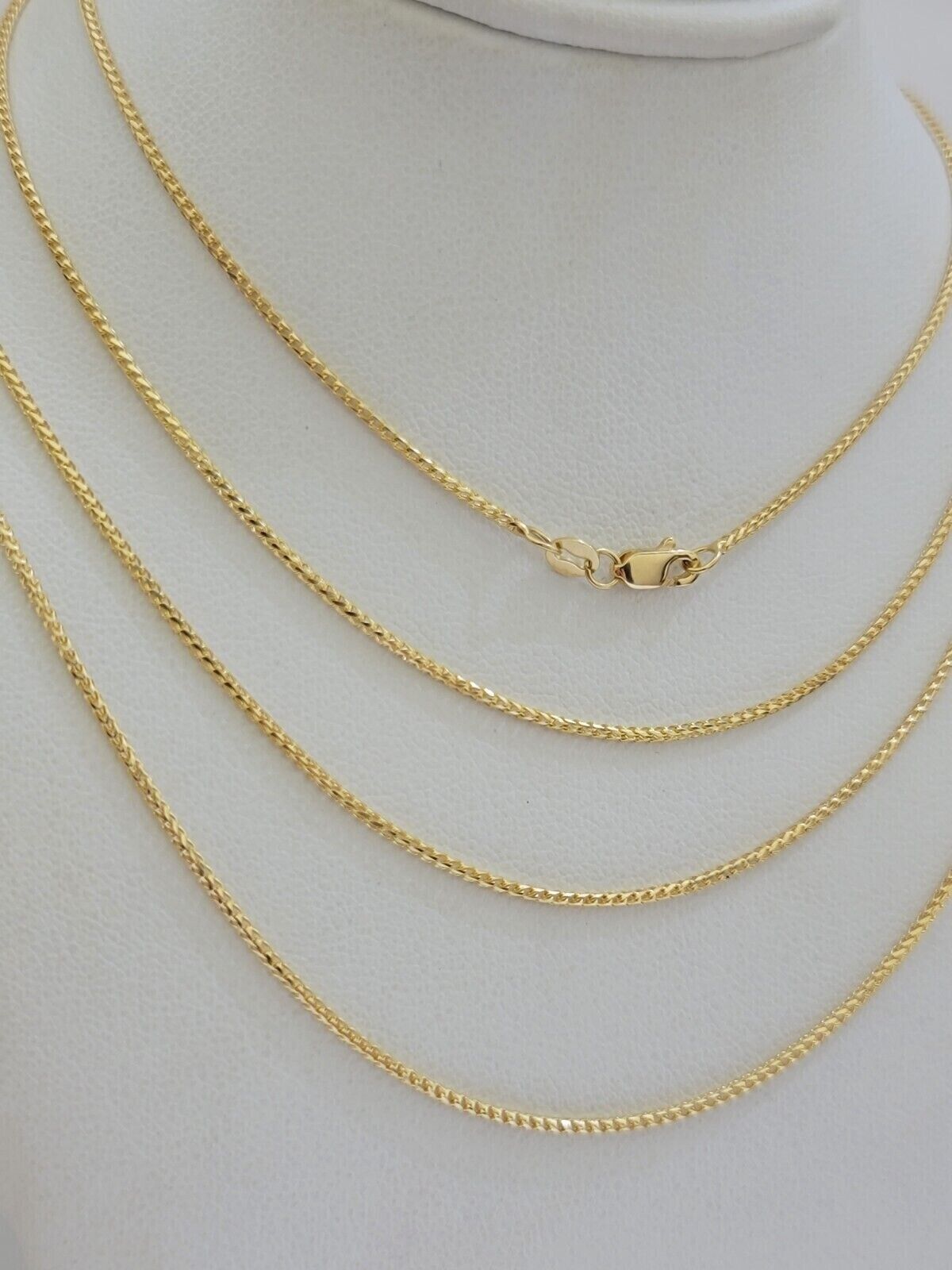 18k Yellow Gold Franco Chain Necklace 1mm 22'' Inches Men Women SOLID HEAVY SALE