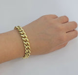 REAL 10k Gold Bracelet Miami Cuban Link 8 Inch 11mm Mens 10kt Yellow Gold Strong