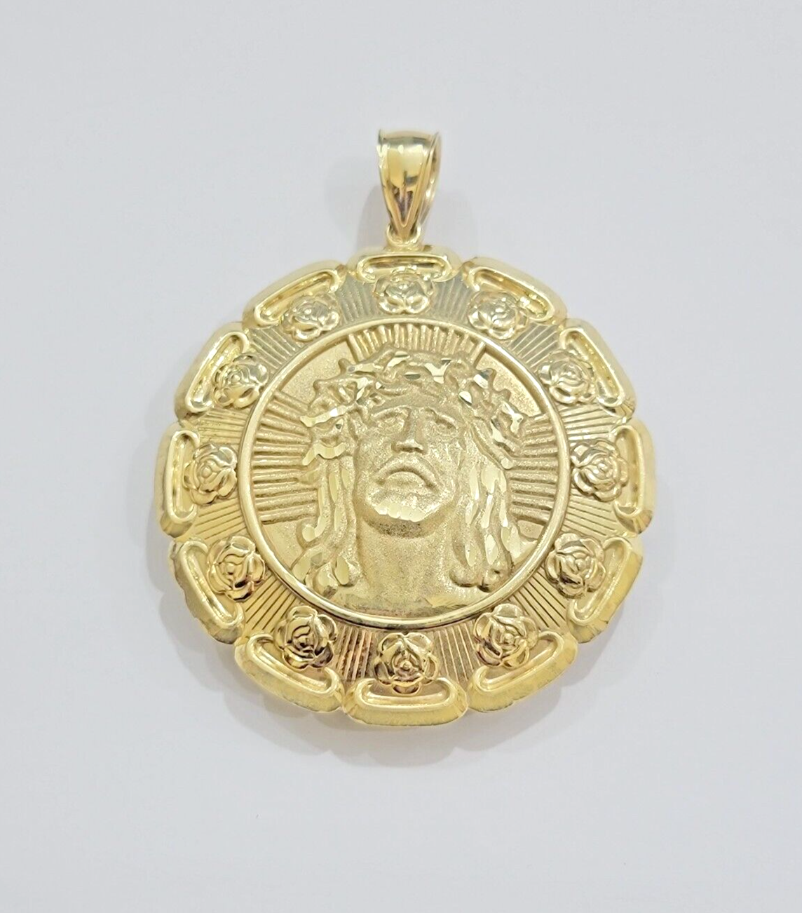Jesus Virgin Mary Charm Pendant Real 10k Yellow Gold For 10kt Chain Necklace New